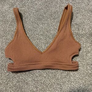 aerie Scoop Bralette in Warm Caramel